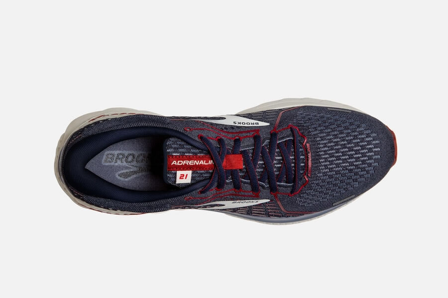 Brooks Adrenaline GTS 21 Men\'s Road Running Shoes Peacoat/Grey/Red